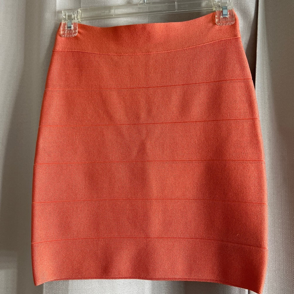 bebe Vibrant Orange Mini Skirt
